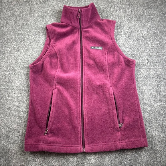 Columbia Jackets & Blazers - COLUMBIA Women’s Burgundy Fleece Vest Full Zip size: XS